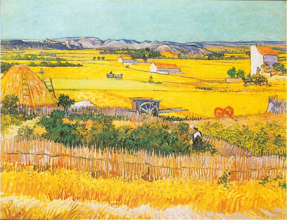 Van Gogh - Die Ebene La Crau bei Arles mit Montmajour im Hintergrund