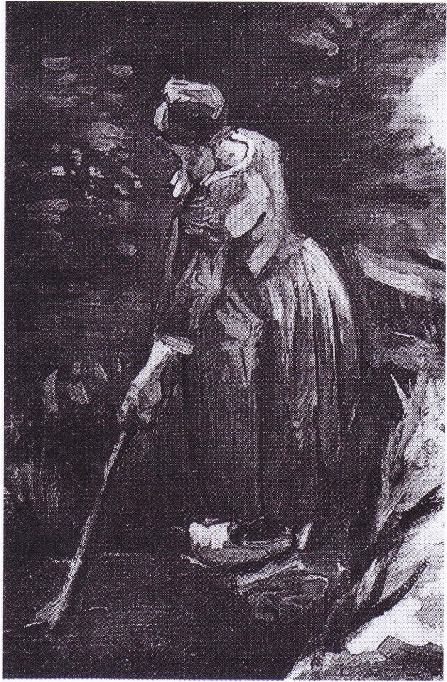 Van Gogh - Bäuerin, einen Kanal säubern