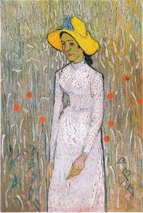 Van Gogh - Junges Mädchen, vor einem Weizenfeld stehend