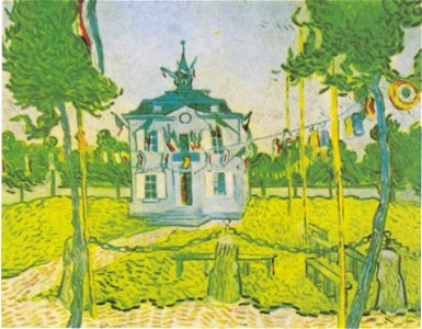 Van Gogh - Das Rathaus in Auvers am 14. Juli 1890