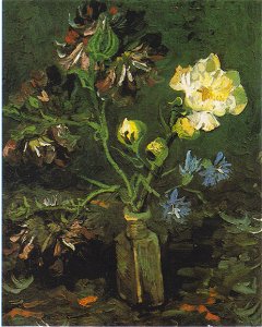 Van Gogh - Vase mit Vergißmeinnicht und Päonien