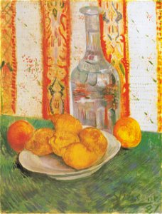 Van Gogh - Stillleben mit Flasche und Zitronen auf einem Teller