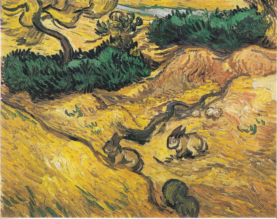 Van Gogh - Zwei Kaninchen auf einer Wiese