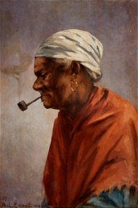 Van Emelen, Adrien Henri Vital - Mulher com Cachimbo, Turbante Branco (cropped)