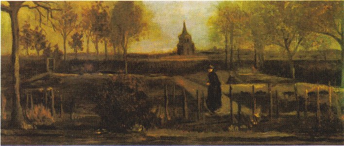Van Gogh - Der Pfarrgarten in Nuenen mit weiblicher Figur