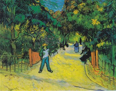 Van Gogh - Eingang zum Park in Arles mit Spaziergängern