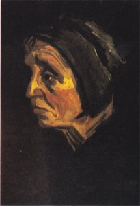Van Gogh - Kopf einer alten Bäuerin mit dunkler Haube