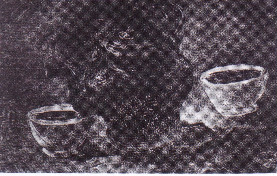 Van Gogh - Stillleben mit Kaffeekanne und zwei Bechern