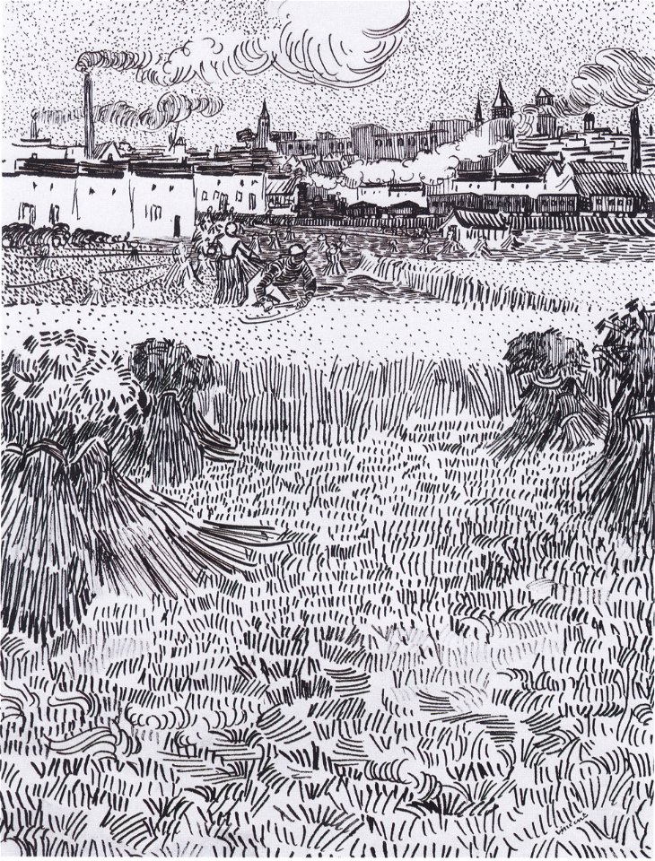 Van Gogh - Weizenfeld mit Blick auf Arles1