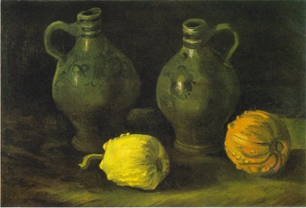 Van Gogh - Stillleben mit zwei Krügen und Kürbissen