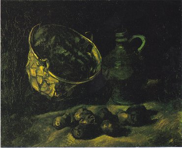 Van Gogh - Stillleben mit Kupferkessel, Krug und Kartoffeln. Free illustration for personal and commercial use.