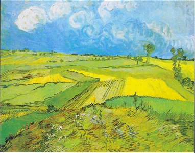 Van Gogh - Weizenfelder in Auvers mit Regenwolken