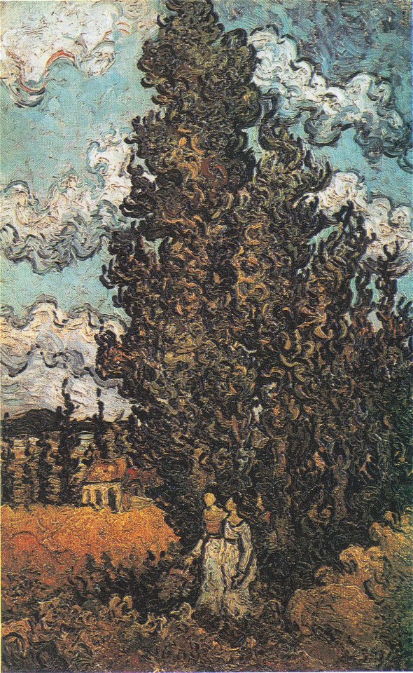 Van Gogh - Zypressen und zwei Frauen