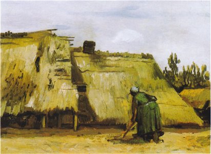 Van Gogh - Bauernhaus mit umgrabender Bäuerin