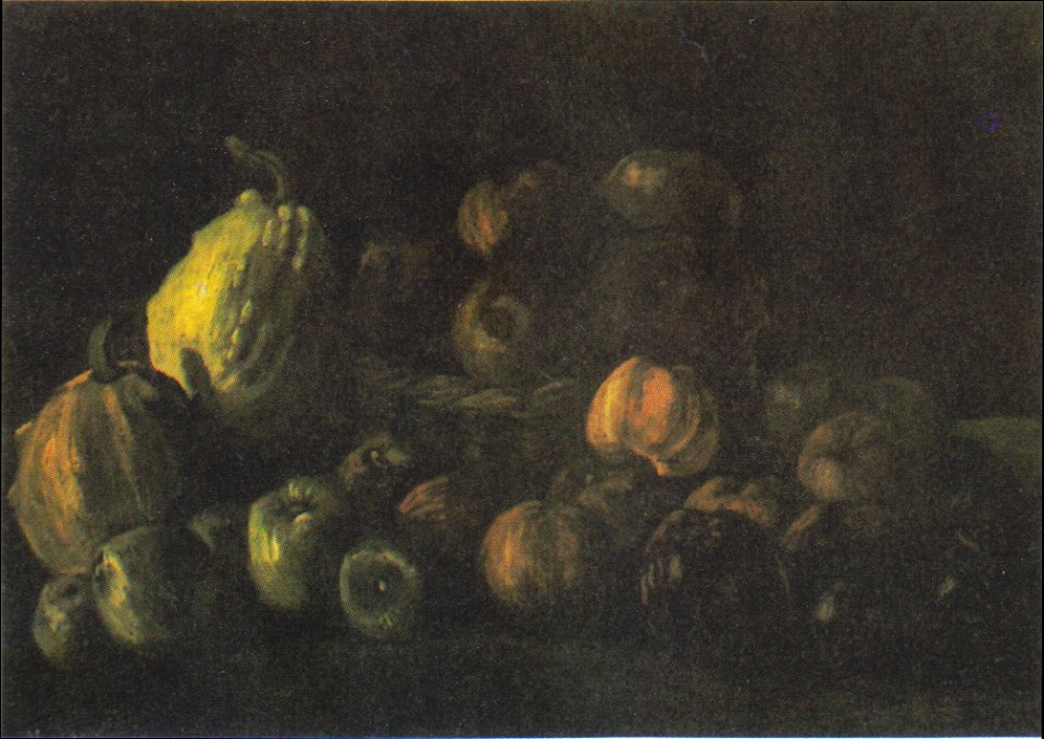 Van Gogh - Stillleben mit Apfelkorb und zwei Kürbissen