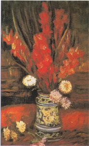 Van Gogh - Vase mit roten Gladiolen1