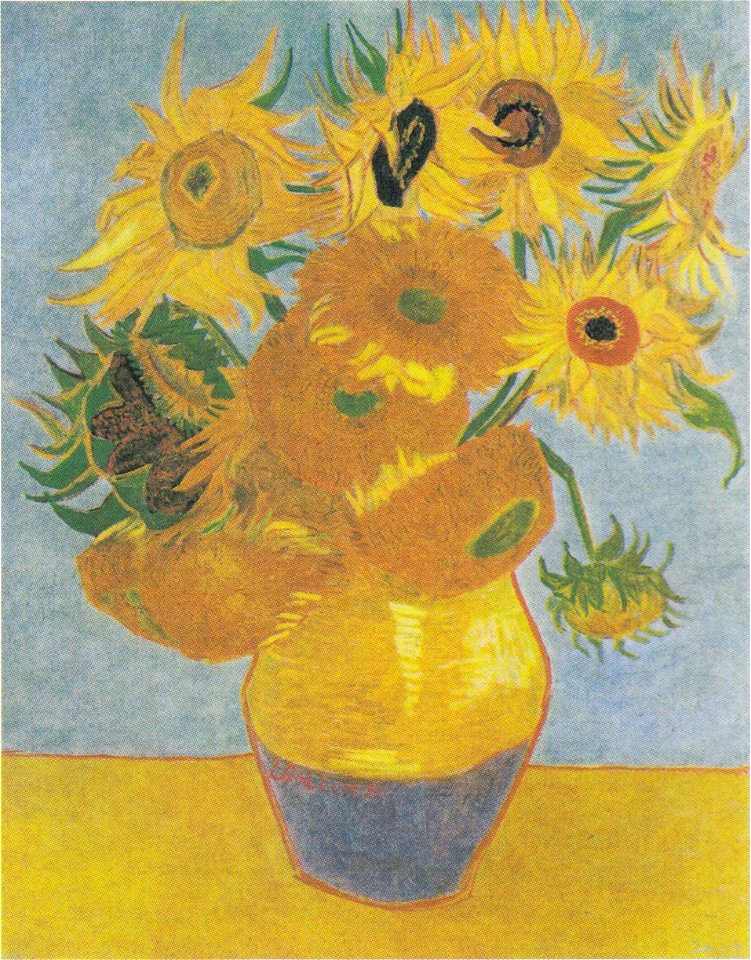 Van Gogh - Zwölf Sonnenblumen in einer Vase1 - Free Stock Illustrations ...