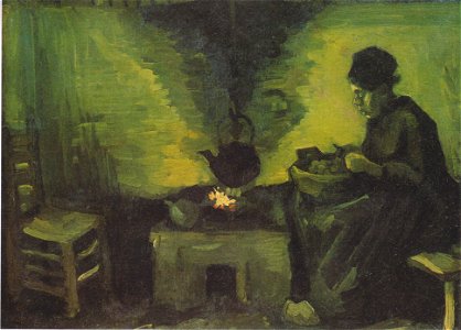 Van Gogh - Bäuerin, am Herdfeuer sitzend