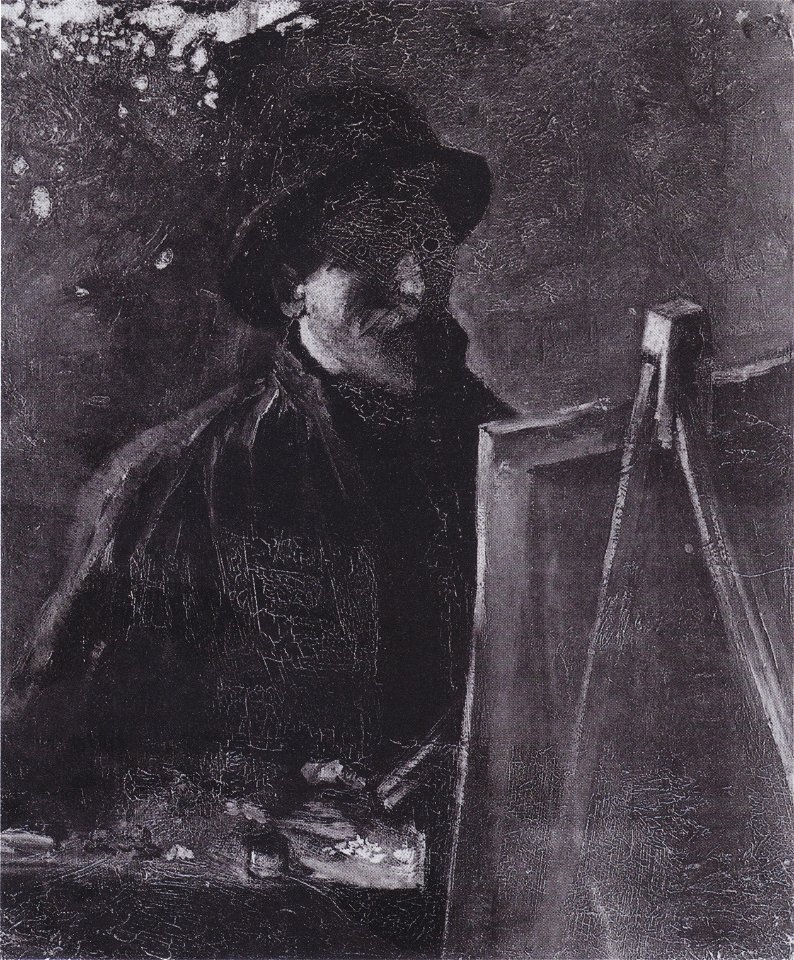 Van Gogh - Selbstbildnis mit Filzhut vor der Staffelei