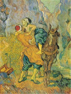 Van Gogh - Der barmherzige Samariter. Free illustration for personal and commercial use.