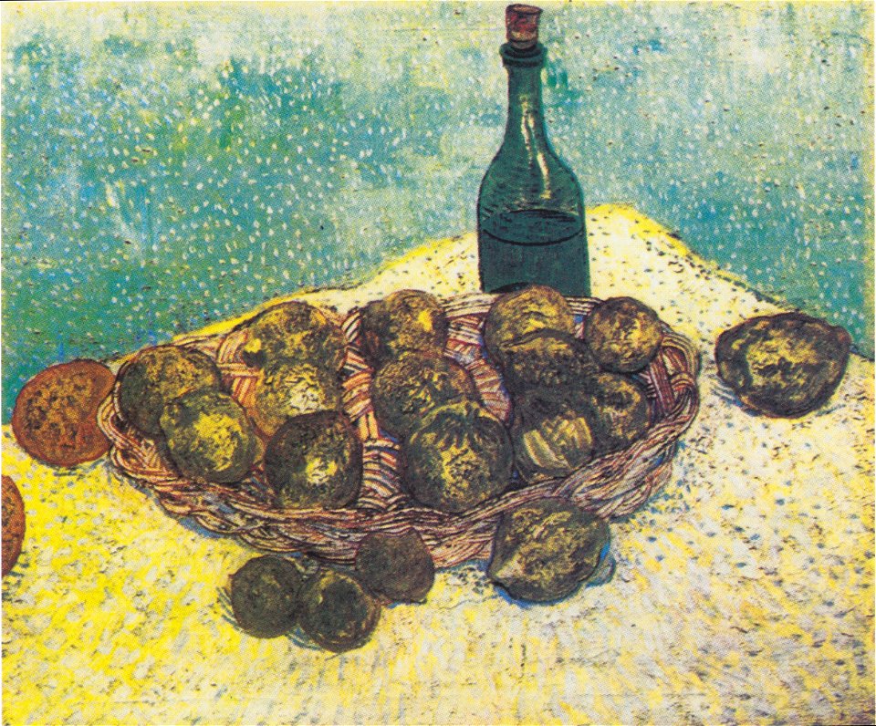Van Gogh - Stillleben mit Flasche, Zitronen und Orangen