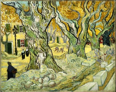 Van Gogh The Road Menders. Free illustration for personal and commercial use.