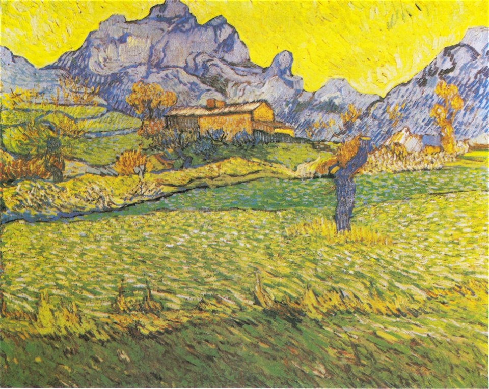 Van Gogh - Wiese und Baum mit Blick auf den Mont Gaussier