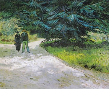 Van Gogh - Paar im Park von Arles - Der Garten des Dichters III. Free illustration for personal and commercial use.