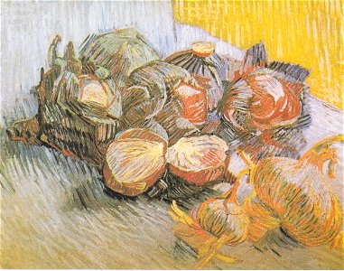 Van Gogh - Stilleben mit Rotkohl und Zwiebeln