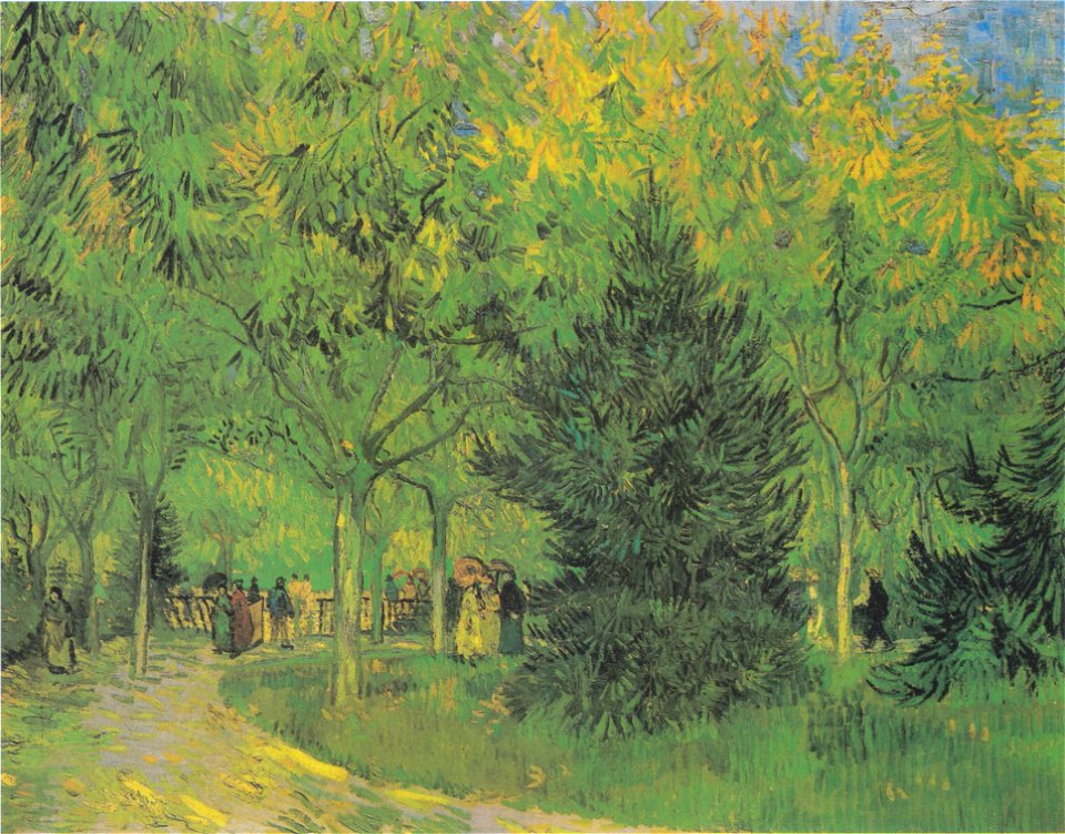 Van Gogh - Weg im Park von Arles mit Spaziergängern