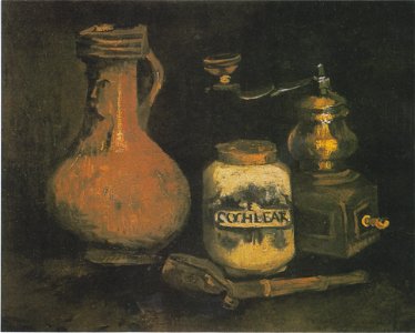 Van Gogh - Stillleben mit Bartmannkrug, Kaffeemühle und Pfeifenetui