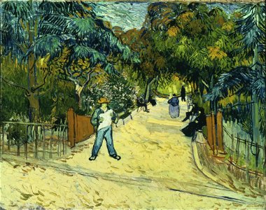 Van Gogh Entrance to the Public Park in Arles. Free illustration for personal and commercial use.