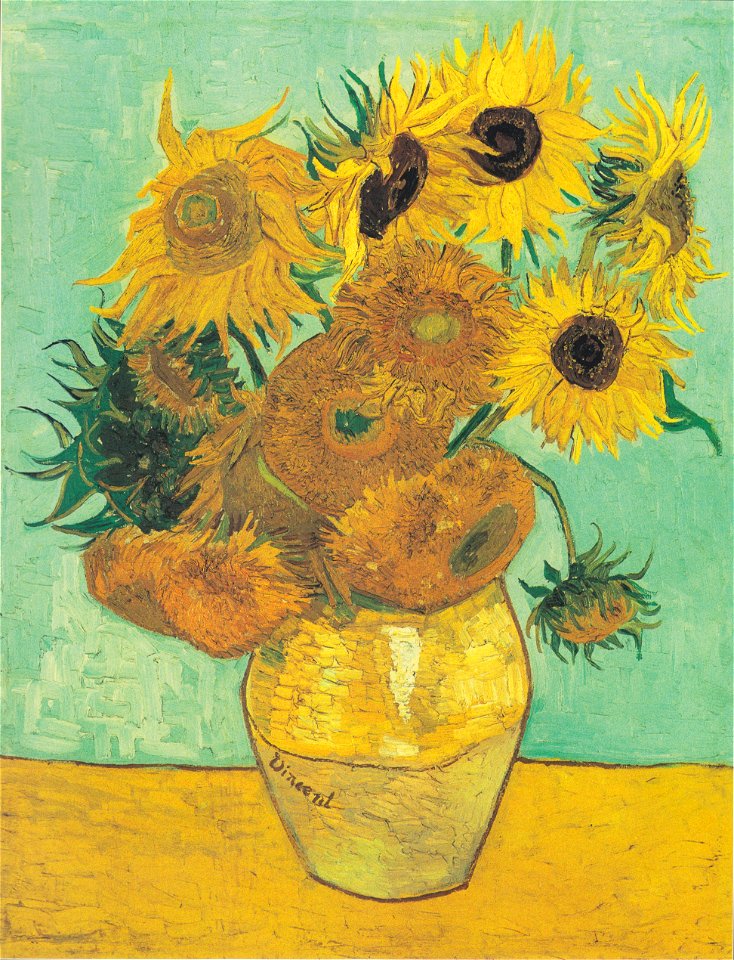 Van Gogh - Zwölf Sonnenblumen in einer Vase - Free Stock Illustrations ...