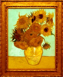 Vase with Twelve Sunflowers. Free illustration for personal and commercial use.