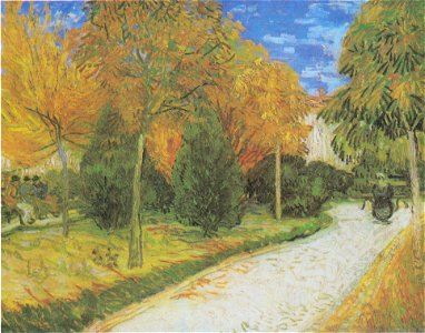 Van Gogh - Weg im Park von Arles. Free illustration for personal and commercial use.