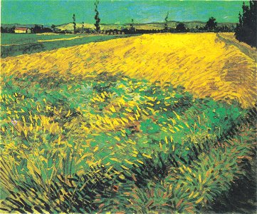 Van Gogh - Weizenfeld mit Hügeln der Alpilles im Hintergrund. Free illustration for personal and commercial use.