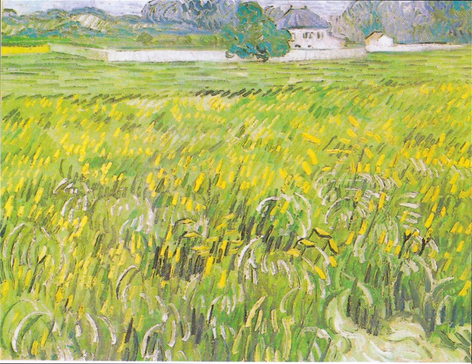 Van Gogh - Weizenfeld in Auvers mit weißem Landhaus
