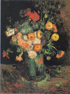 Van Gogh - Vase mit Zinnien und Geranien