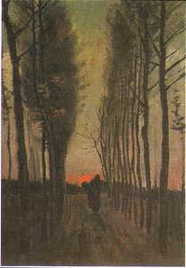 Van Gogh -Pappelallee bei Sonnenuntergang