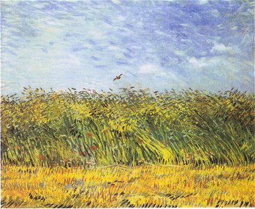 Van Gogh - Getreidefeld mit Mohnblumen und Lerche. Free illustration for personal and commercial use.