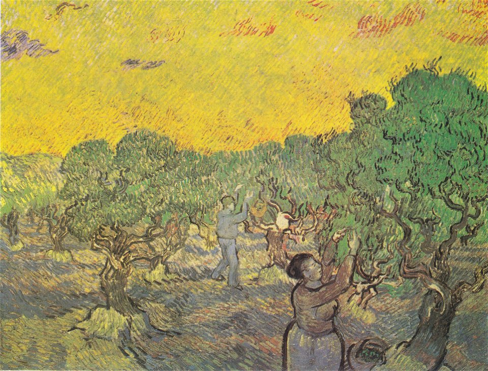Van Gogh - Oilvenhain mit pflückenden Figuren