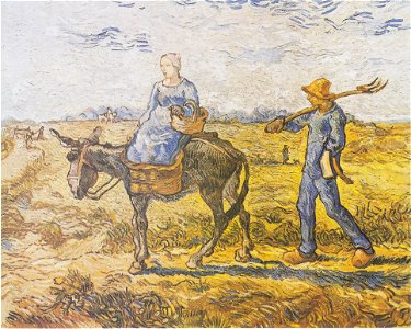 Van Gogh - Auf dem Weg zum Feld (nach Millet). Free illustration for personal and commercial use.