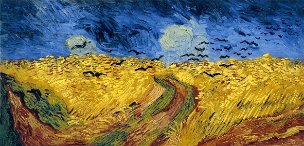 Vincent Van Gogh - Wheatfield with Crows. Free illustration for personal and commercial use.