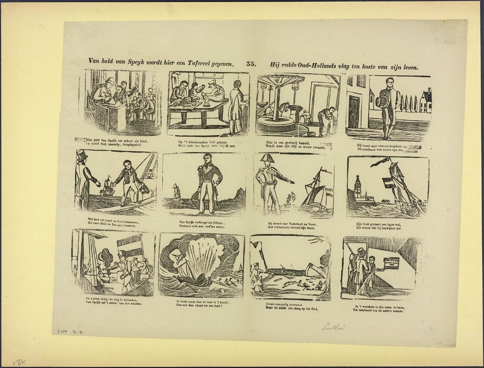 Van held van Speyk wordt hier een tafereel gegeven-Catchpenny print-Borms 0789