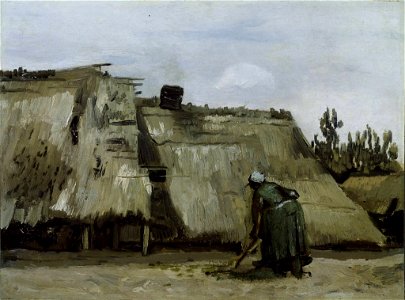 Vincent van Gogh - A peasant woman digging in front of her cottage