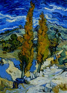 Vincent van Gogh - Peupliers à Saint-Rémy. Free illustration for personal and commercial use.