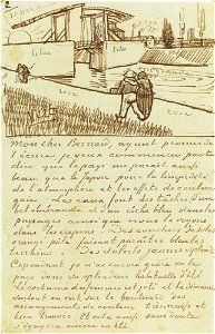 Vincent Willem van Gogh letter sketch. Free illustration for personal and commercial use.