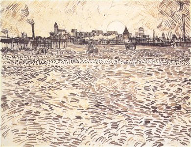 Van Gogh - Soir d' été, dessin d' après étude peinte
