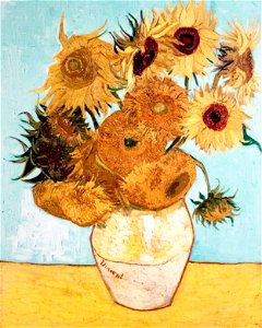 Still Life - Vase with Twelve Sunflowers - My Dream. Free illustration for personal and commercial use.