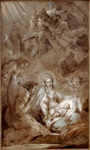 Van LOO Carle 1750-51 L'adoration des anges Esquisse